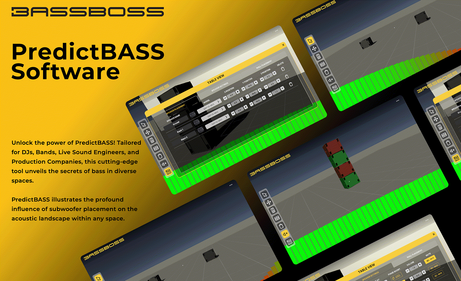 Imagine being able to drag and drop speakers and walls in a virtual 3D environment, much like you're in a video game, but instead of battling aliens, you're mastering the art of bass. With PredictBASS, you can see the science behind the sound, visualize how bass frequencies behave, and identify those pesky "dead zones" without breaking a sweat.